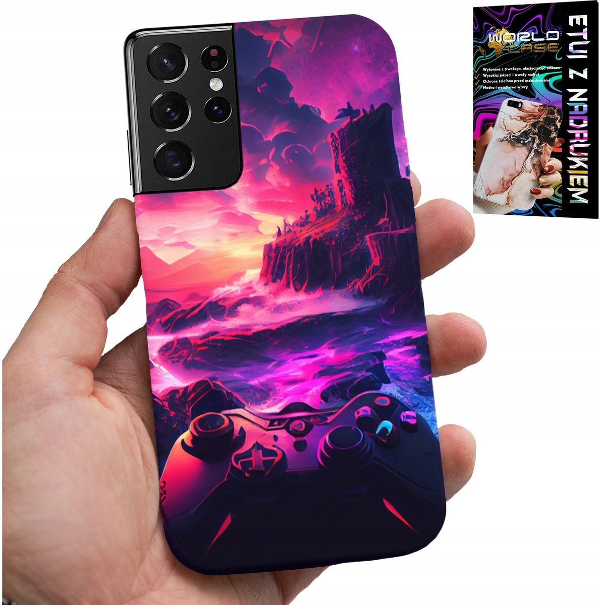 HOESJE VOOR SAMSUNG GALAXY S21 Ultra - HOESJE VOOR GAMERS, MET GAME-PATRONEN, CADEAU