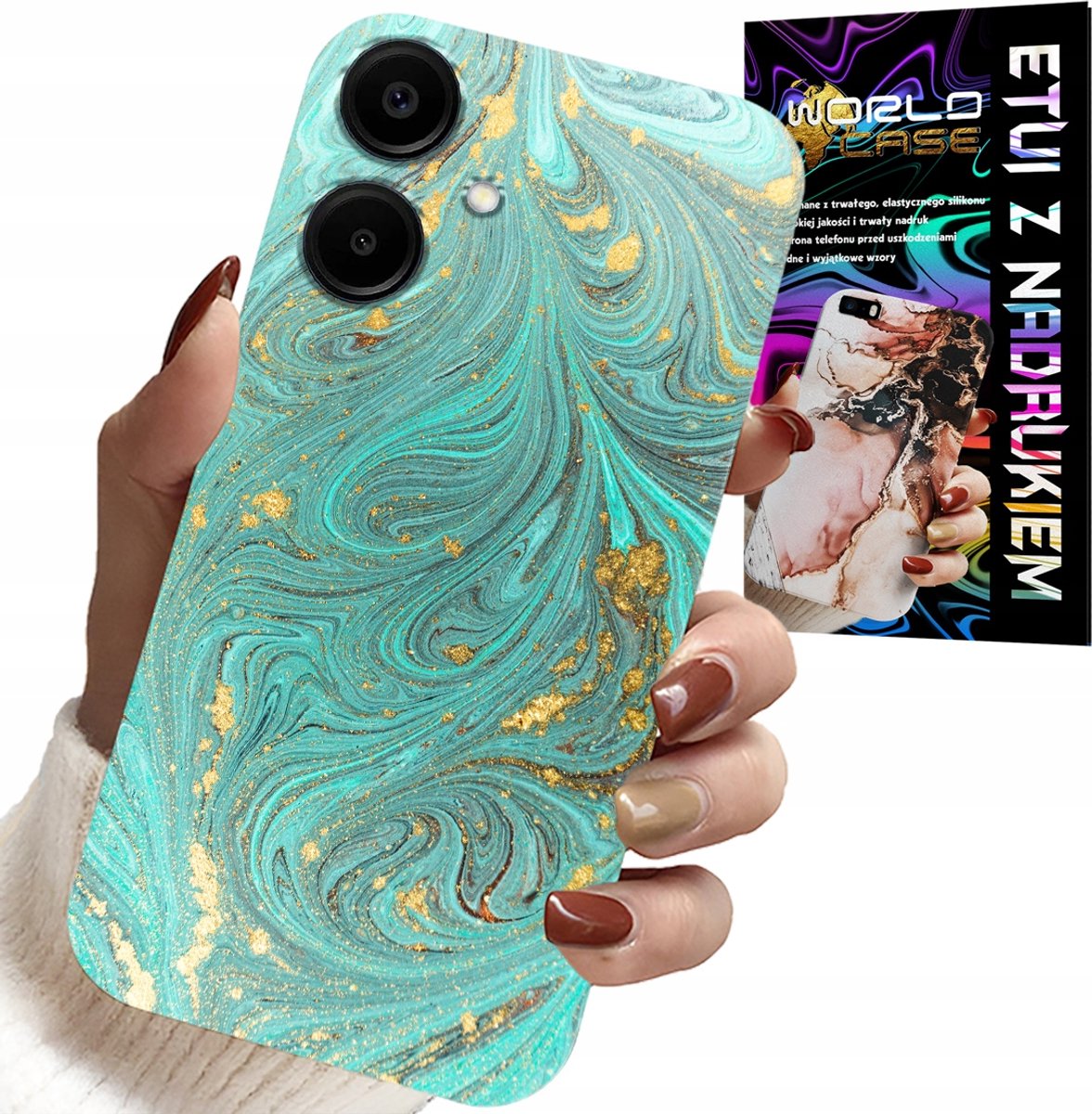 HOESJE VOOR SAMSUNG GALAXY A06 5G - MARMERPATROON + GEHARD GLAS