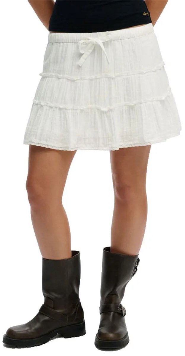 Superdry Cheesecloth Tiered Minirok S Vrouw Creme