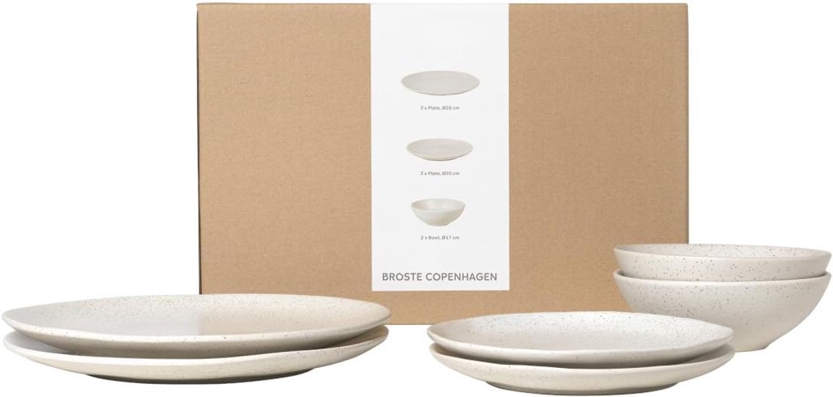 Servies Set - Aardewerk Set - Twee Personen - Vaatwasser Magnetronbestendig - Beige