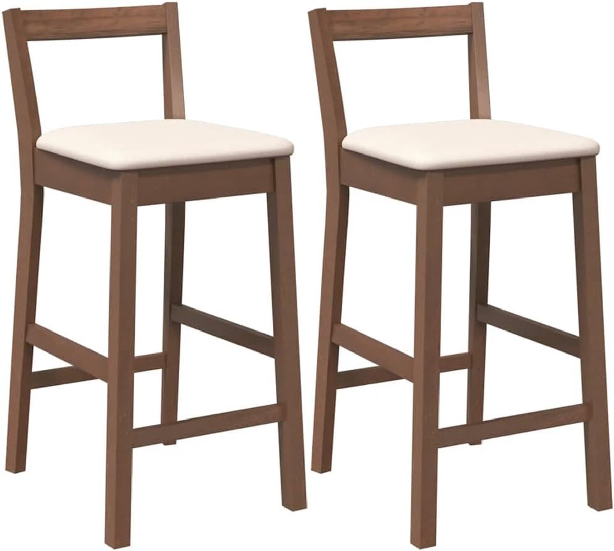 Barkrukken met kussens - Zitjes hoog - Aan bar - Ergonomisch ontwerp - Bruin