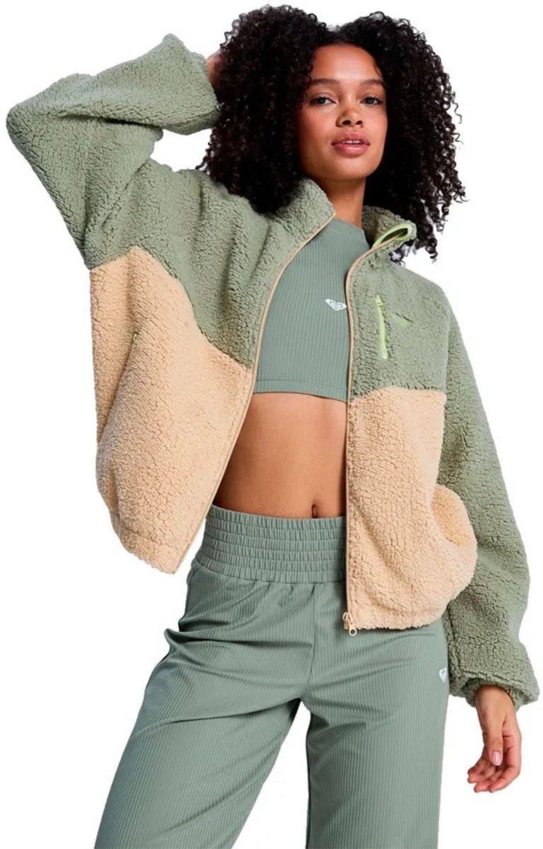 Roxy Boundless Spirit Fleece Met Volledige Rits Vrouw Groen