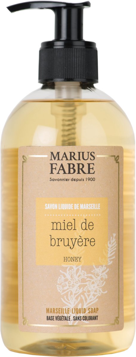 Marius Fabre - Handzeep - Honing - 400 ml - Marseille Zeep - Met Zeeppompje - Vloeibaar - Savon de Marseille - Miel de Bruyere