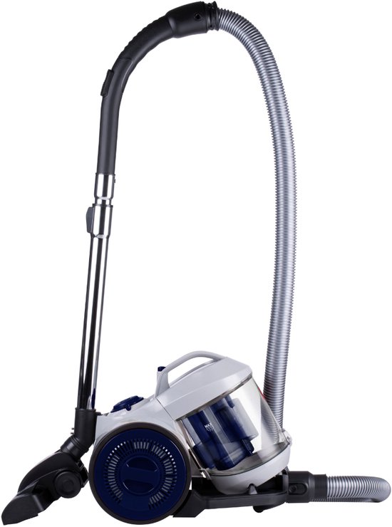 Dirt Devil Stofzuiger zonder Zak DD2503 - Vacuum Cleaner 800W HEPA 12 Filter - Cycloonstofzuiger met Combiborstel, Kierenmondstuk en Meubelopzetstuk - Stofopvangbak 2,2 L - Wit/Blauw