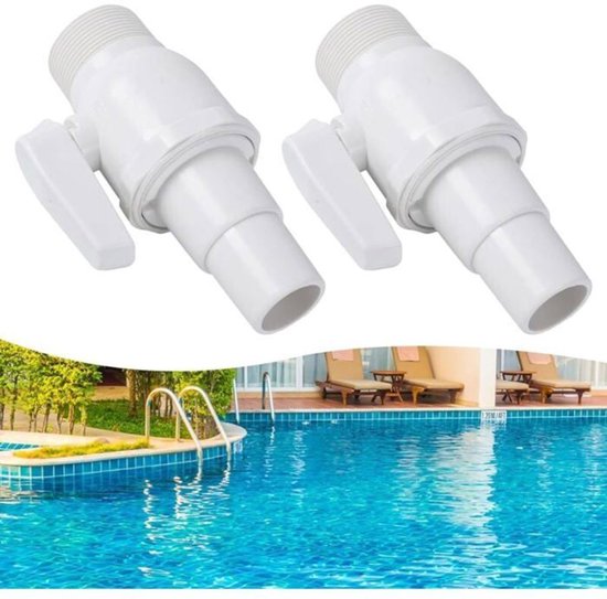 Ruikdly Zwembadslang Adapter Set – 32/38 Mm Afsluitkraan Met 2 Klemmen En Tape – Voor Reiniging En Onderhoud