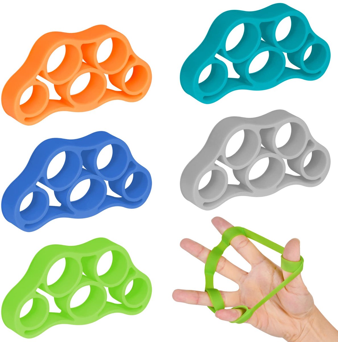 Vingertrainer - 5-delige Set - Silicone Handversterker