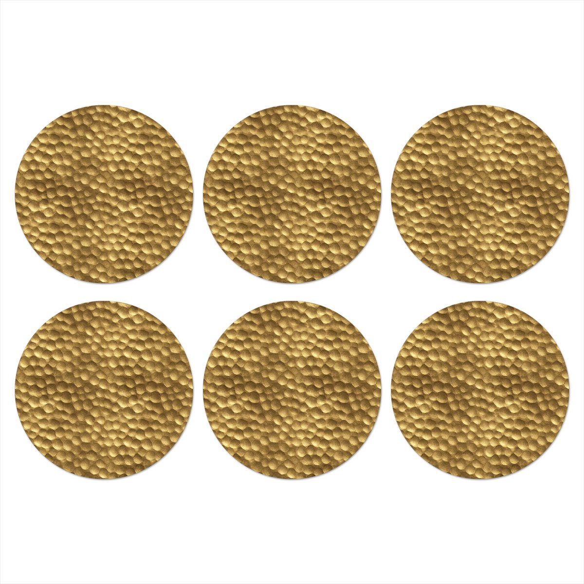 Onderzetters voor glazen - Rond - Metaal - Dynamisch - Goud - 10x10 cm - Glasonderzetters - 6 stuks