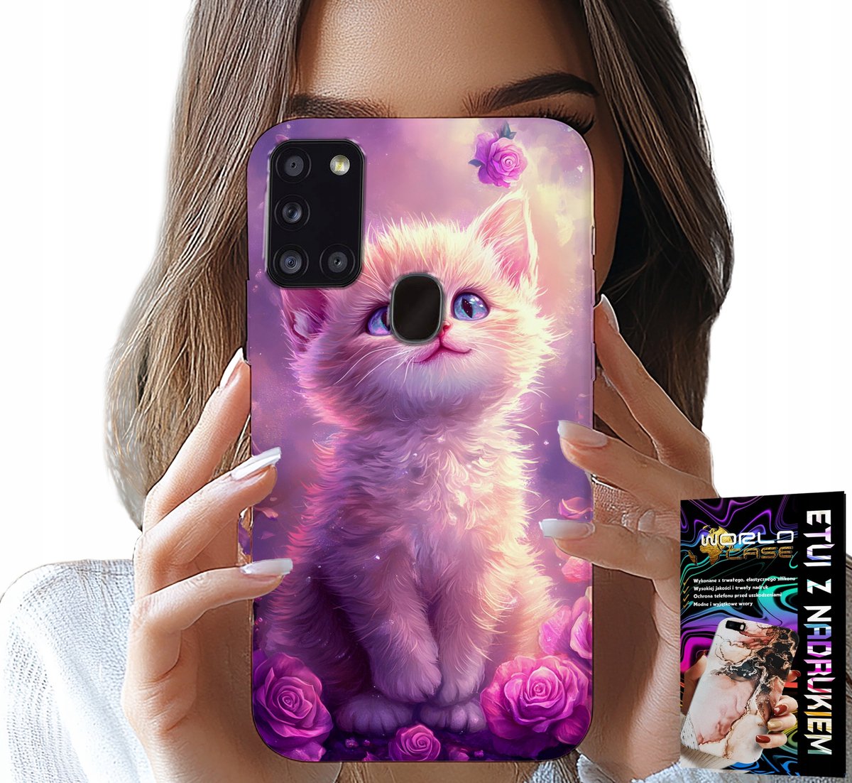 HOESJE VOOR SAMSUNG GALAXY A21S - SCHATTIG KATJE, KAT, DIERENPATROON