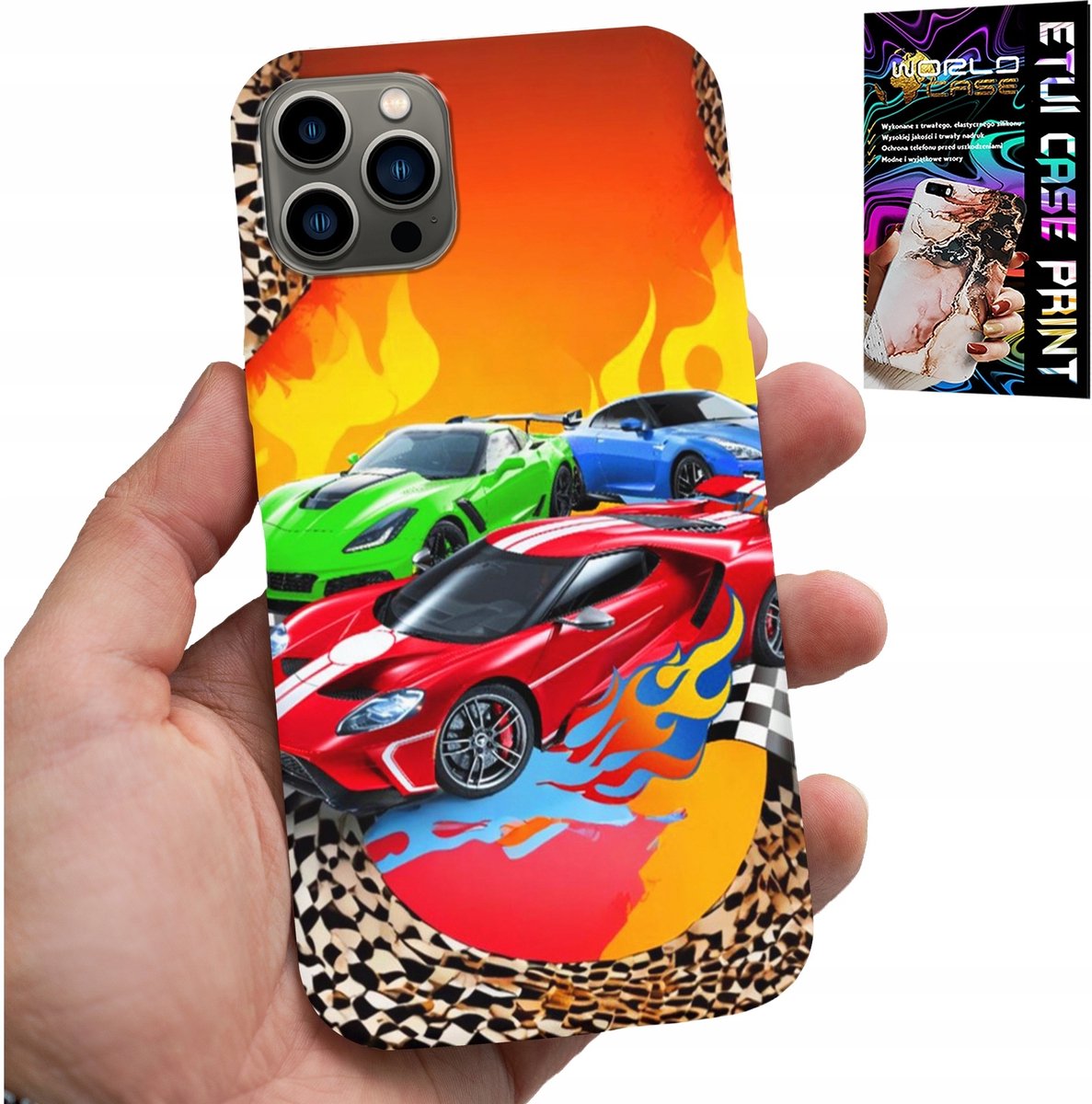 iPhone 11 Pro hoesje - voor kinderen, raceauto's + glas