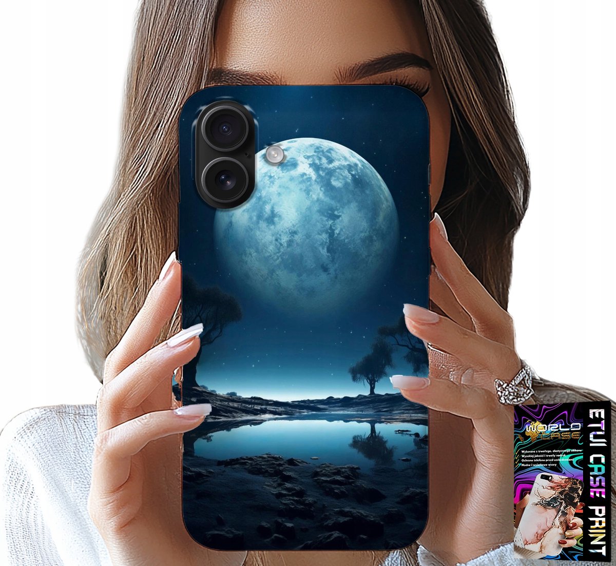 iPhone 16 hoesje - Volle maan hoesje + screenprotector