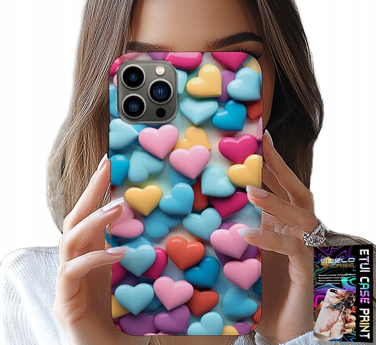 iPhone 11 Pro Max hoesje - Kleurrijke hartjes, mogelijkheid tot personalisatie