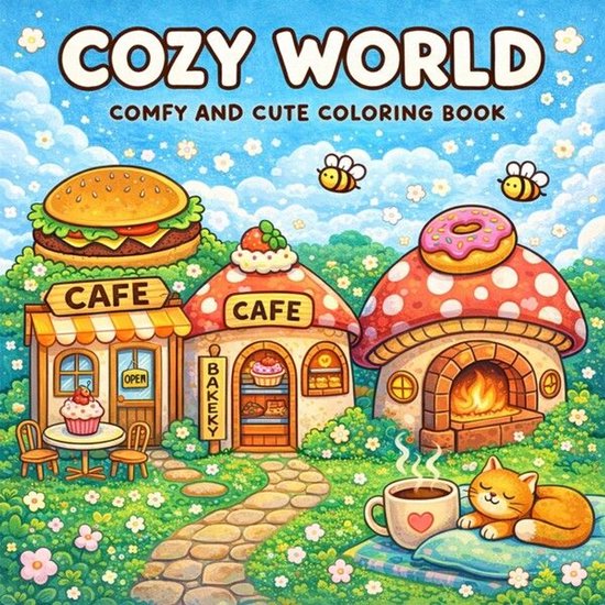 Cozy World: Coloring Book for Adults and Teens Featuring Sup ... - cover