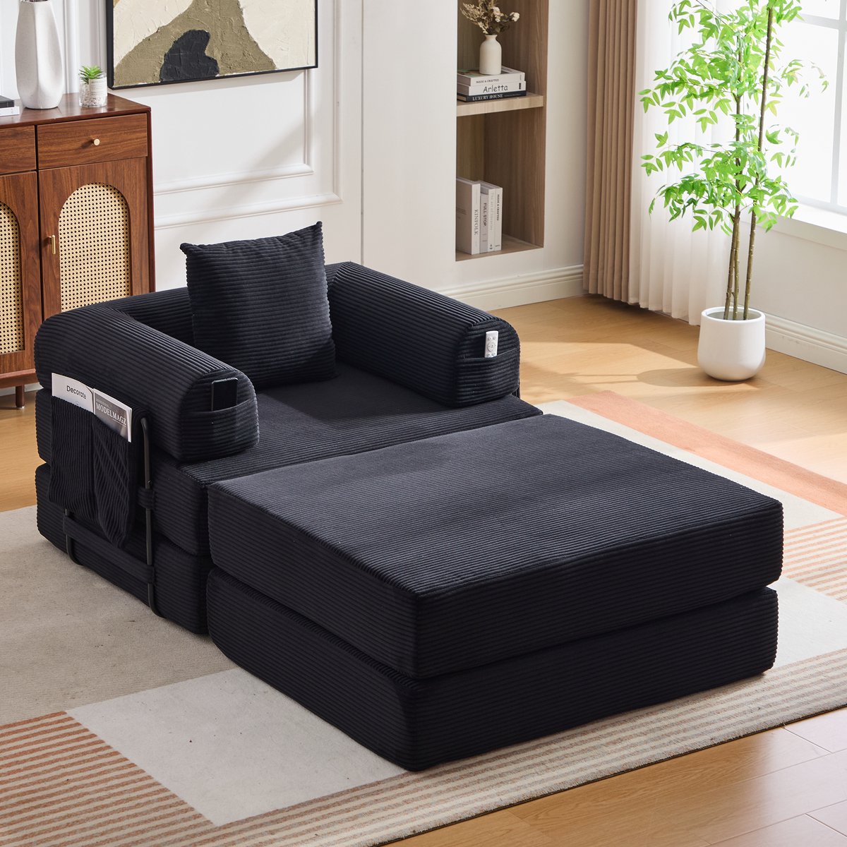 STILVORA Fauteuil 112 x 190 x 67 cm - Met Hocker, Ergonomisch En Modulair - Voor Woonkamer