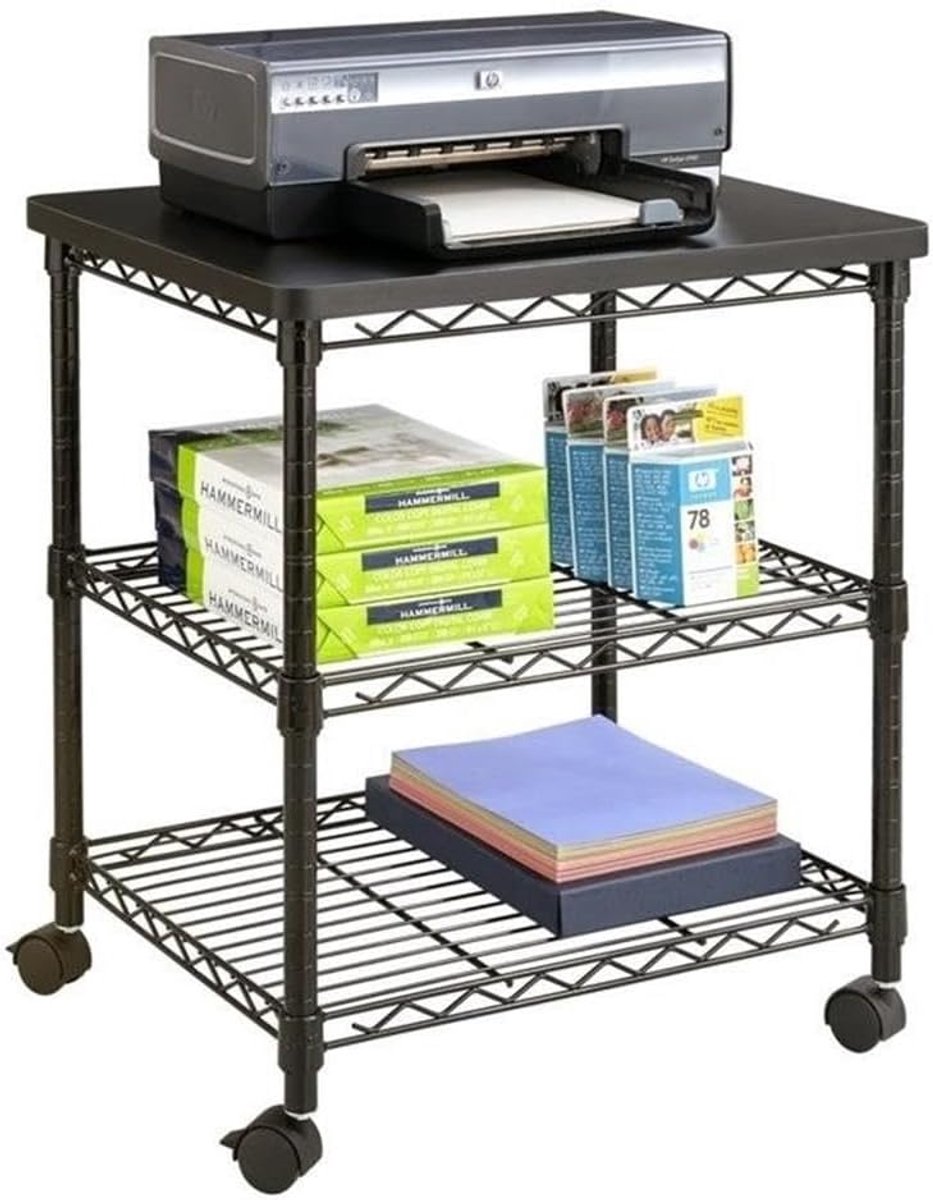 Machine Stand - Bureau Onderstel - Thuiskantoor - Mobiel met wielen - 50x60x68 cm - Zwart