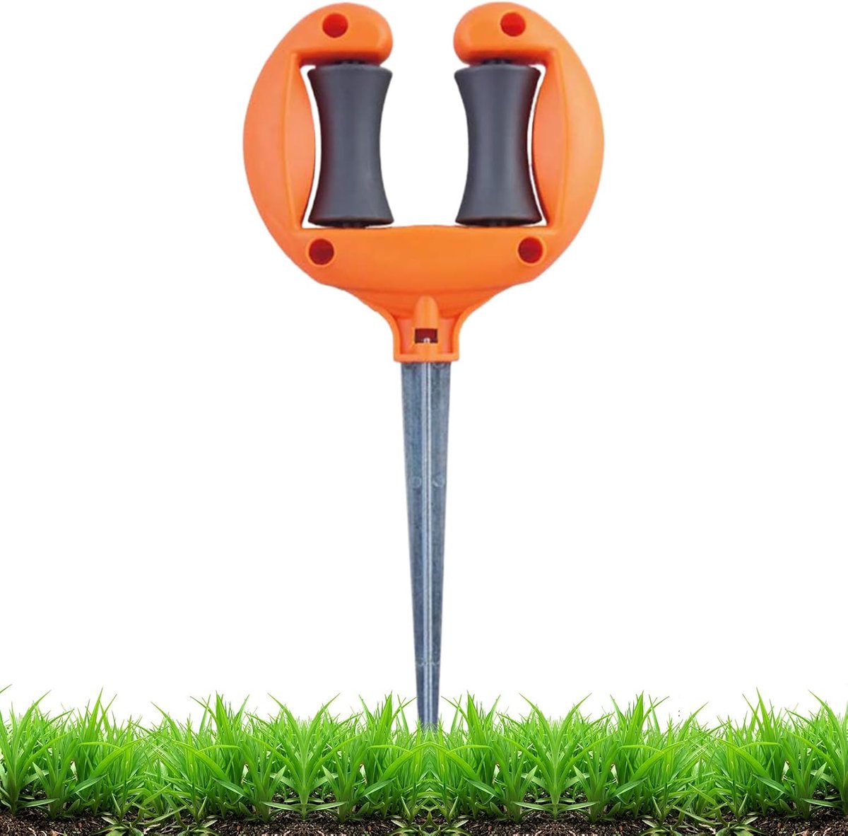 Hose guide - Tuinslanggeleider - Slanggeleider tuinslang - Grondspies - Tuinslang Ondersteuning - Tuinaccessoire - Beschermt en voorkomt knikken - Roterende rollers - Oranje – foto 5