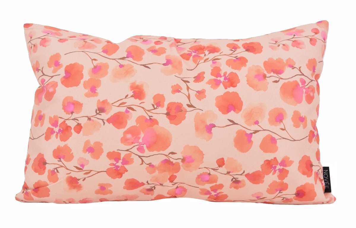 NOVÉE Sierkussen Mae Bloom Roze - Outdoor | 30 x 50 cm | Katoen