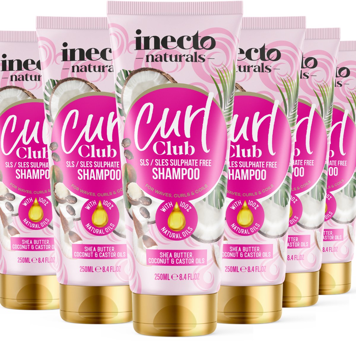 Inecto Curl Club Shampoo - 6x 250ml - Voordeelverpakking