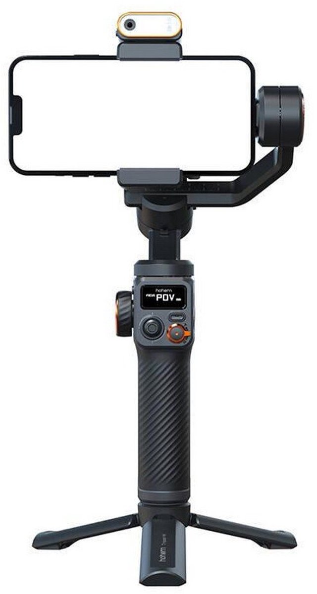 Hohem iSteady M6 Kit – Premium gimbal met lampje & AI-sensor – iSteady 7.0 stabilisatie en diverse assen – Gezichts- en objecttracking – Inclusief tripod en opbergcase — Batterij gaat 18 uur mee – Zwart
