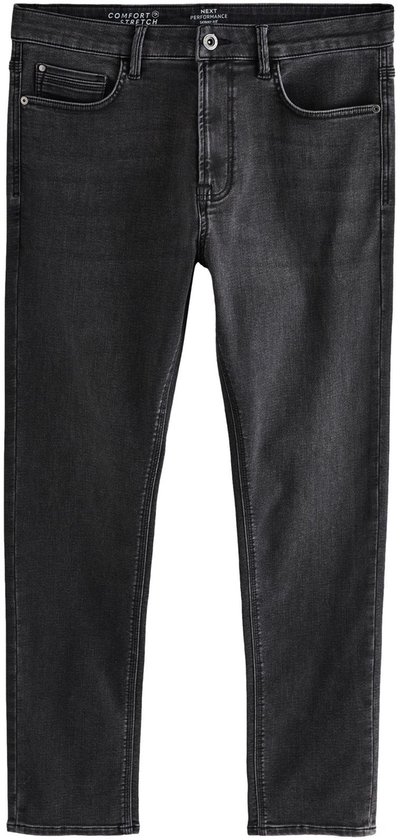 Zwarte jeans in skinny pasvorm met 'COMFORT STRETCH' en 'NEXT PERFORMANCE' details.