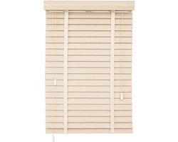 Houten Jaloezieën - Privacy Gordijnen - Raamdecoratie - Echt Hout - 60x130cm - Beige