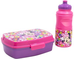 Lunchbox en Fles Set - Kinderen Snackbox - Onderweg Eten - Val- en Stootbestendig - 380 ml Fles - Meerkleurig