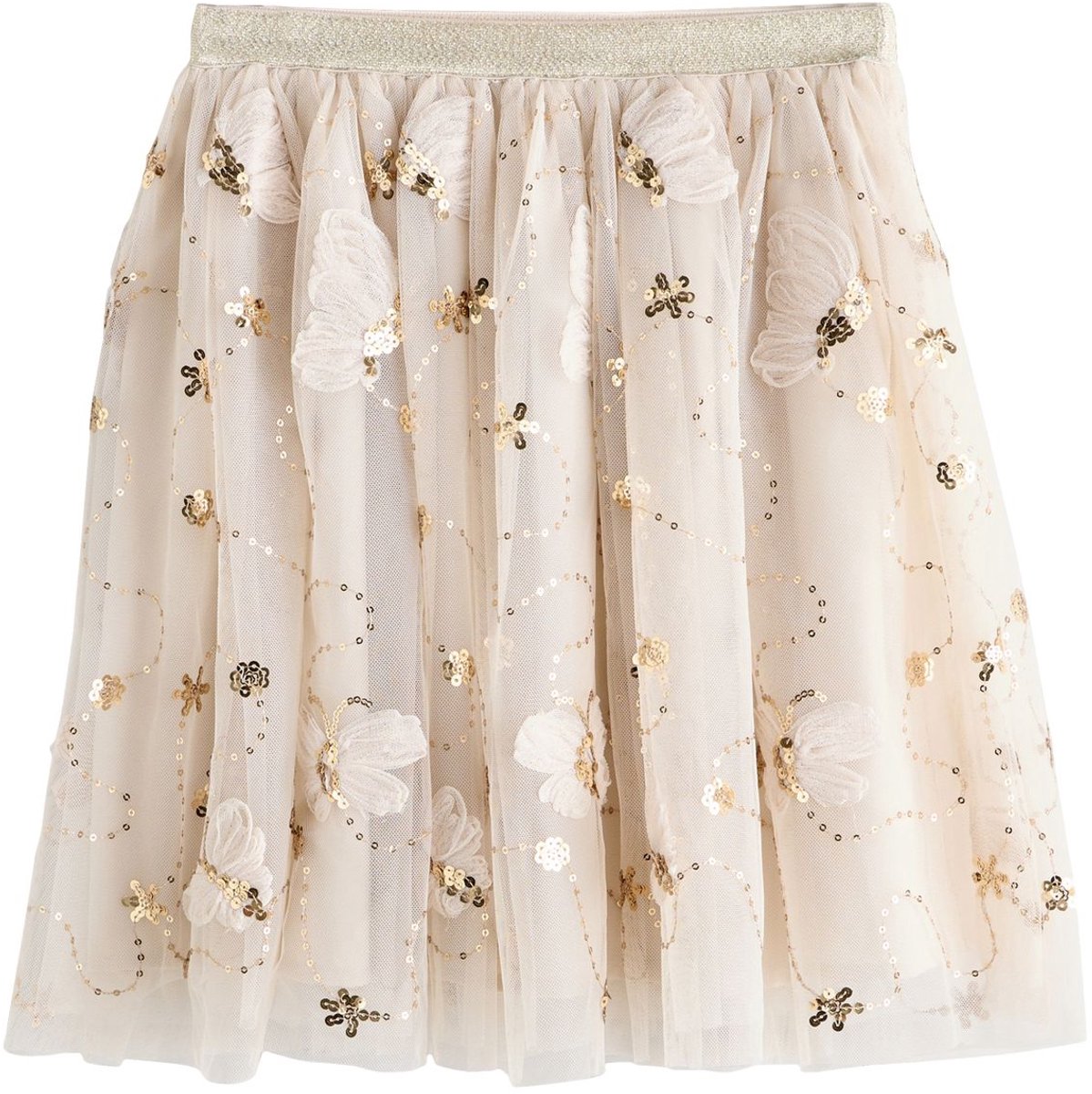 Next - Meisjes - Mesh rok met lovertjes - Goud
