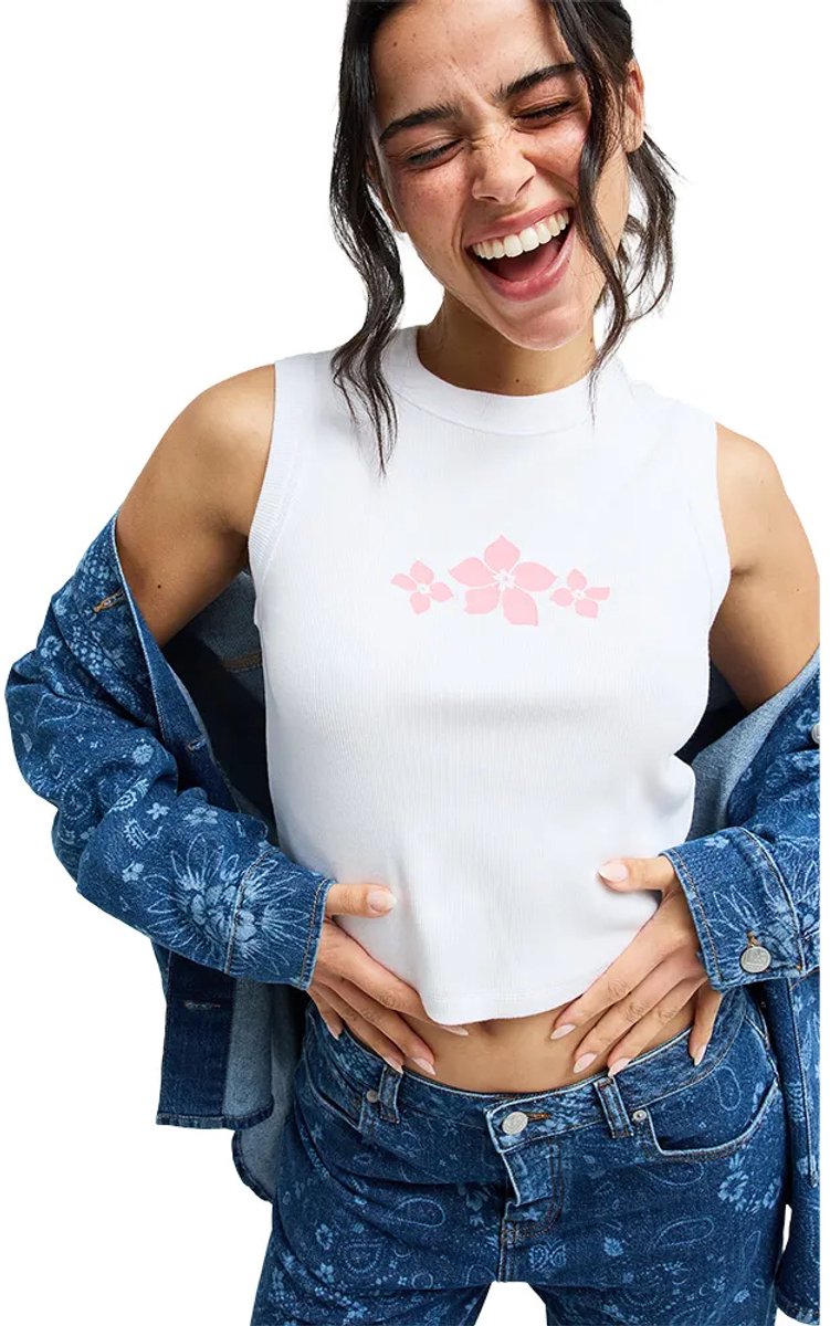 Roxy Iconic Days Top Zonder Mouwen L Vrouw Wit