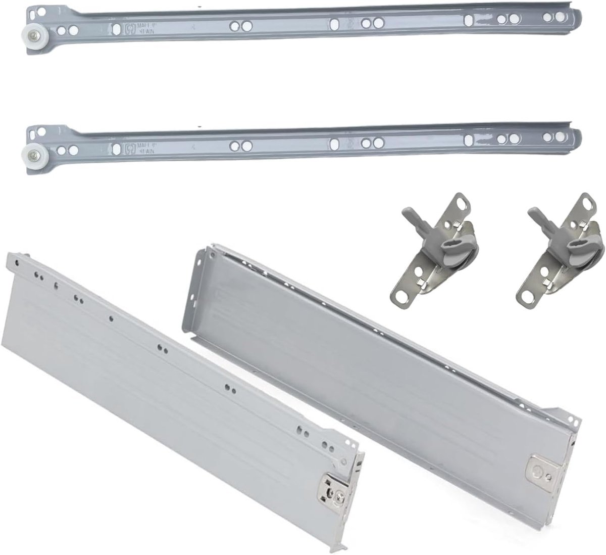 Lade Systeem - Metalen Lade - Kast Inrichting - Verstelbare Diepte - Hoogte 86mm - Grijs