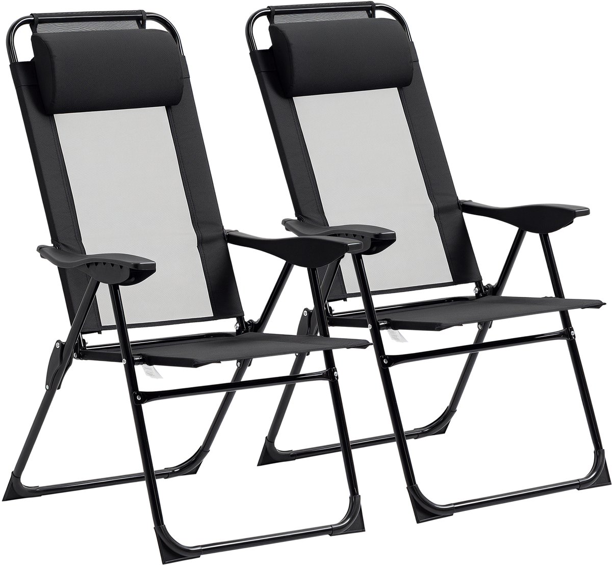 Outsunny tuinstoelenset - staal - 62x70x109cm - zwart