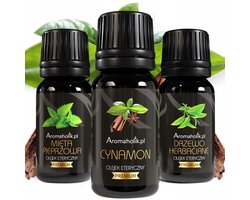 Aromaholik Synergia - Etherische Oliën Set - Pepermunt, Theeboom, Kaneel - Menthol Koeling