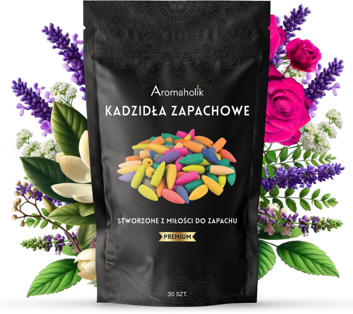 Aromaholik - XL Geurige Wierookmix - 30 stuks - Ontspannend - Handgemaakt uit India