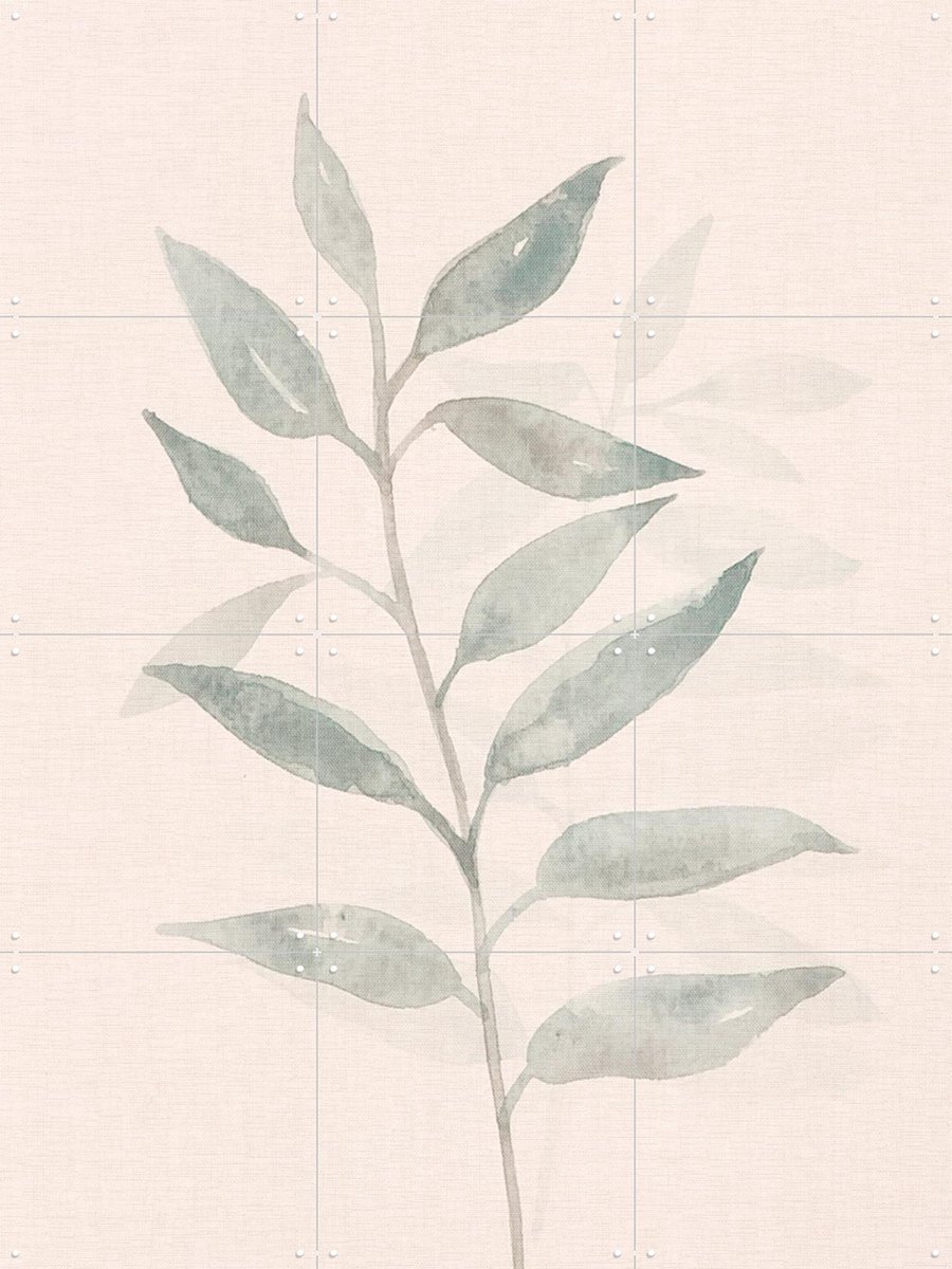 IXXI Japandi Watercolour branch, Bloomery Decor - 60 x 80 cm - Gratis ophangtool - Grote wanddecoratie en posters - Abstract, Illustraties