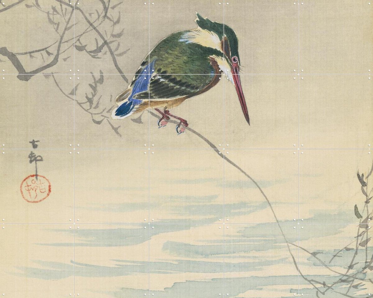 IXXI IJsvogel, Ohara Koson & Rijksmuseum - 100 x 80 cm - Gratis ophangtool - Grote wanddecoratie en posters - Illustraties, Klassiek, Ukiyo-e