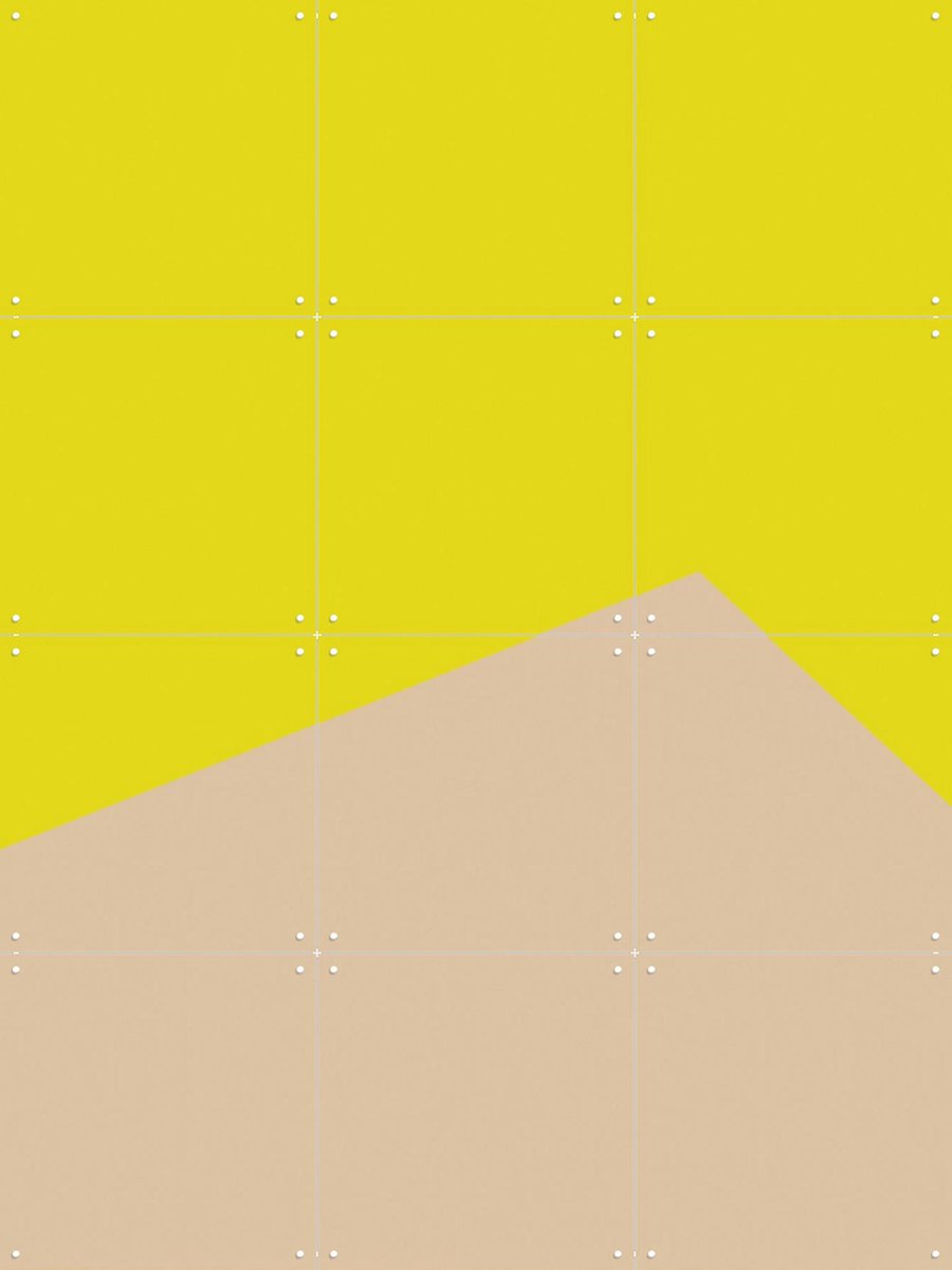 IXXI Color blocking - Yellow Beige, Allon Dery - 60 x 80 cm - Gratis ophangtool - Grote wanddecoratie en posters - Abstract, Kleurrijk, Grafisch
