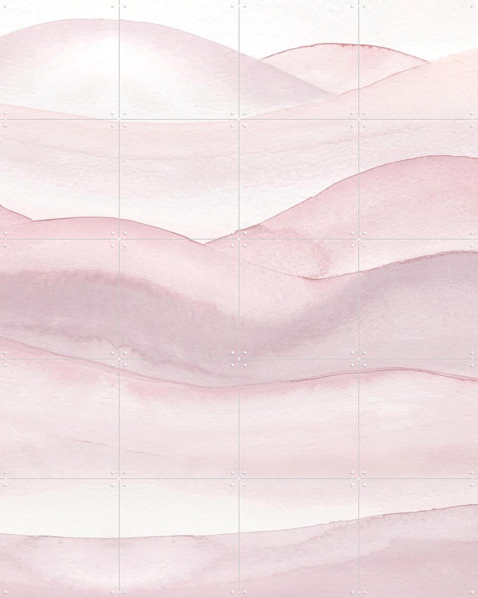 IXXI Watercolor ombre curves, Bloomery Decor - 80 x 100 cm - Gratis ophangtool - Grote wanddecoratie en posters - Aquarel, Schilderijen, Abstract