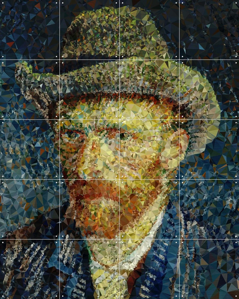 IXXI Diamonds in the Sky, Kubistika & Van Gogh 21st Century - 80 x 100 cm - Gratis ophangtool - Grote wanddecoratie en posters - Geometrische Kunst