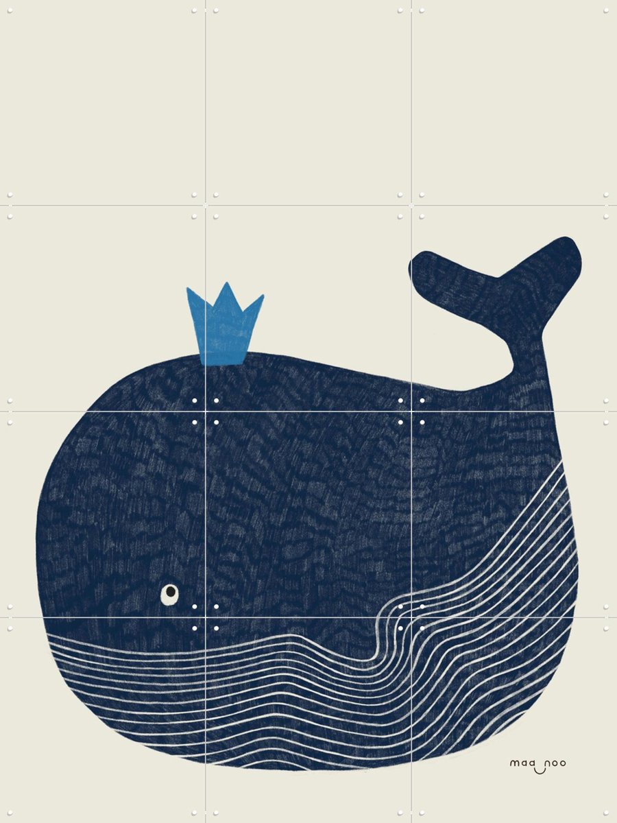 IXXI King of the Ocean, Maa-noo - 60 x 80 cm - Gratis ophangtool - Grote wanddecoratie en posters - Illustraties, Grafisch Ontwerp, Minimalisme