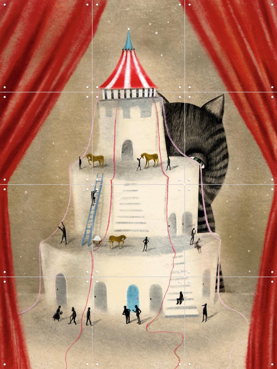 IXXI Let the Show begin, Jeska Verstegen - 60 x 80 cm - Gratis ophangtool - Grote wanddecoratie en posters - Speels, Kleurrijk, Vintage, Illustraties