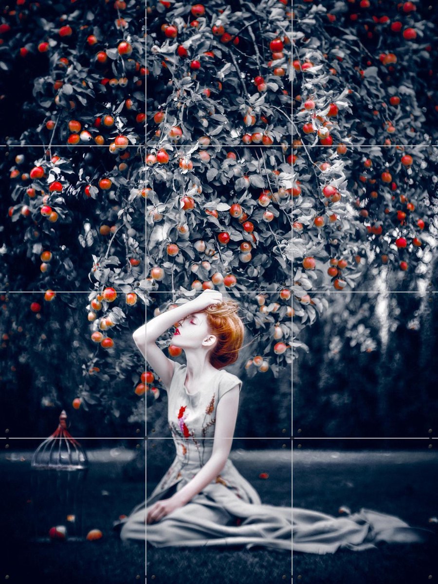 IXXI Eve in the Garden of Eden, Ruslan Bolgov & Various - 60 x 80 cm - Gratis ophangtool - Grote wanddecoratie en posters - Klassiek, Fotografie