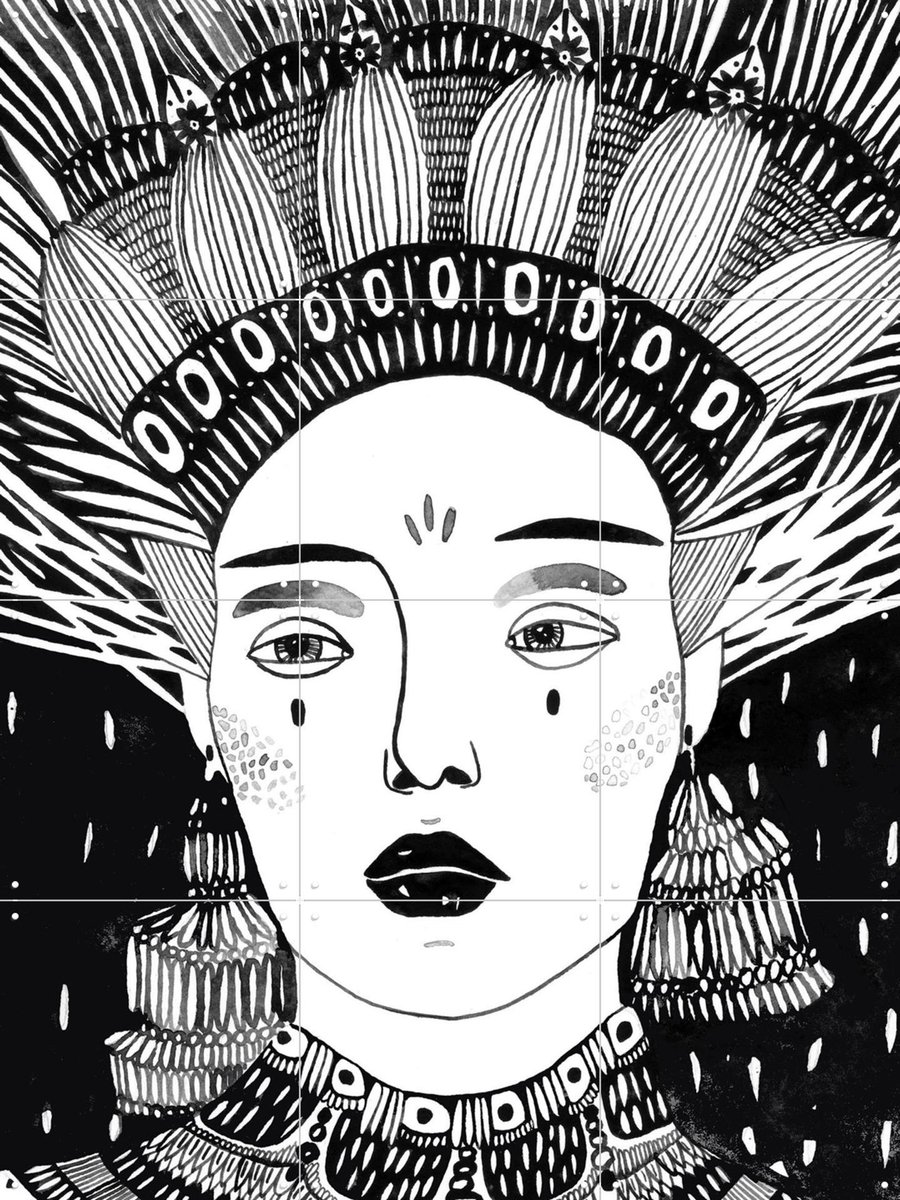 IXXI Black and White Mood, Sasha Ignatiadou - 60 x 80 cm - Gratis ophangtool - Grote wanddecoratie en posters - Line art, Grafisch Ontwerp