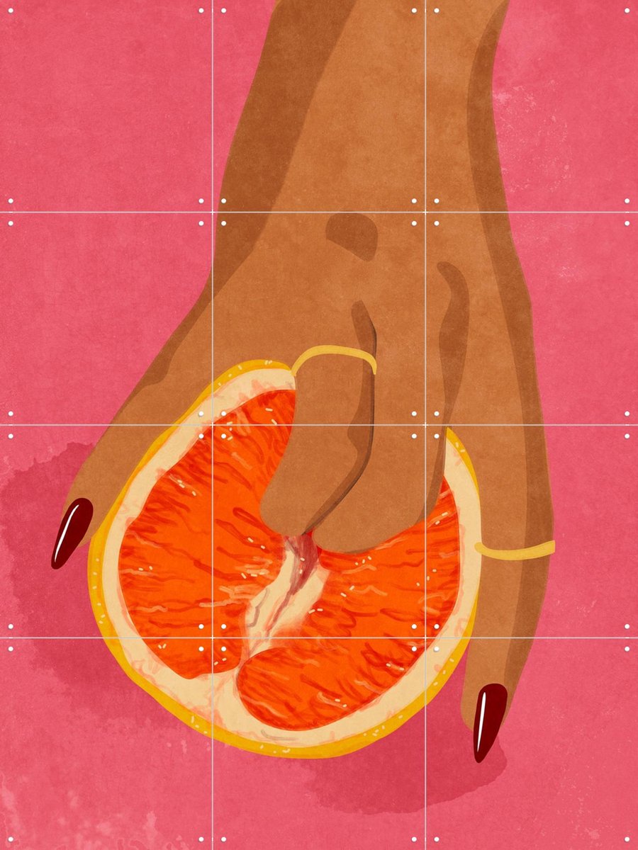 IXXI Fruit Love Pink, Raissa Oltmanns - 60 x 80 cm - Gratis ophangtool - Grote wanddecoratie en posters - Grafisch Ontwerp, Digitale Kunst