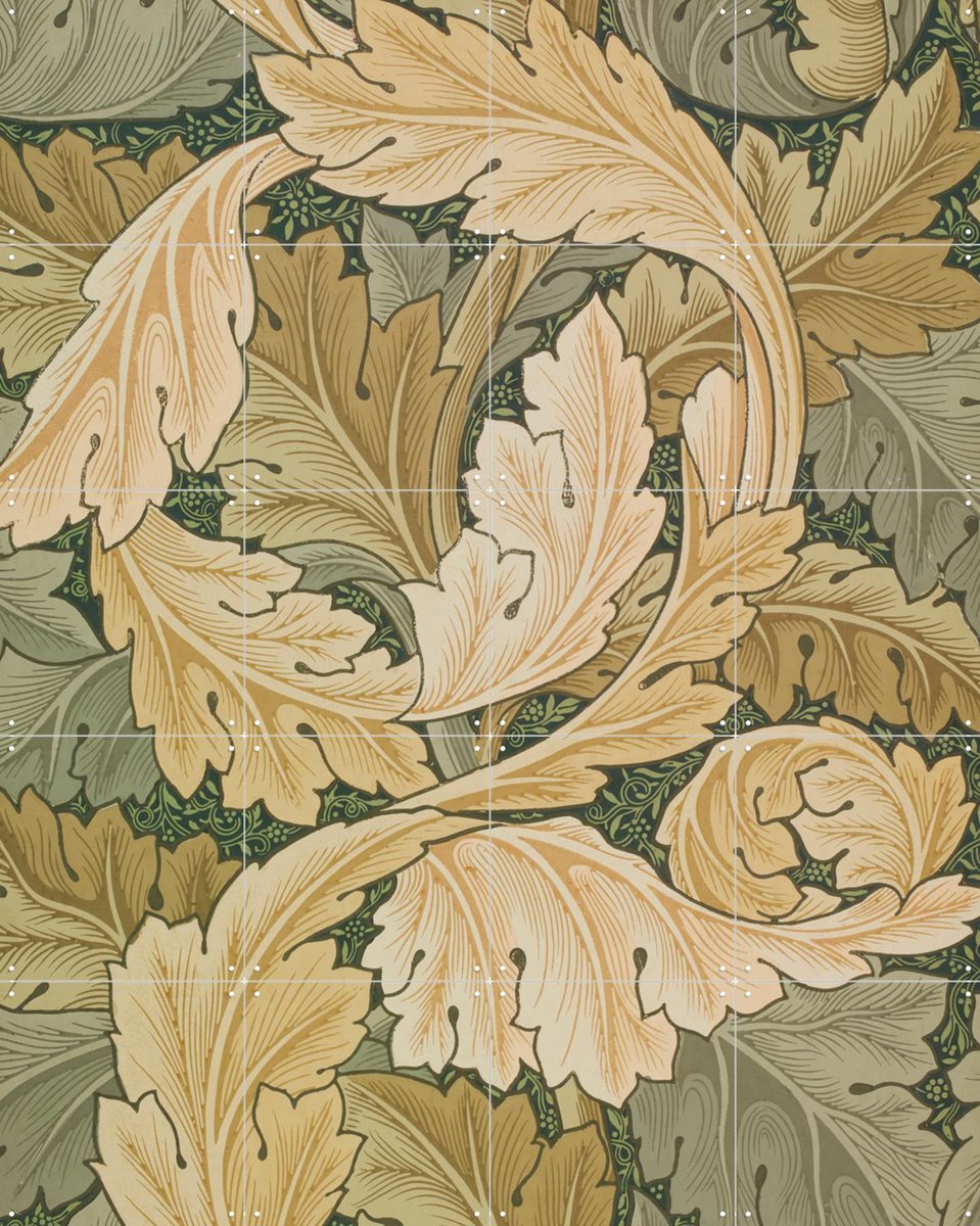 IXXI Acanthus green, William Morris & Victoria and Albert Museum - 80 x 100 cm - Gratis ophangtool - Grote wanddecoratie en posters - Art Deco