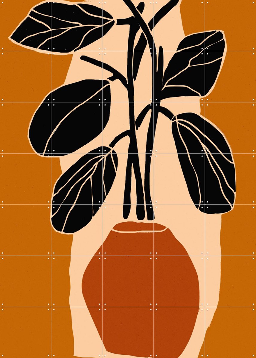 IXXI Bold Leaf Silhouette, Treechild & Various - 100 x 140 cm - Gratis ophangtool - Grote wanddecoratie en posters - Modern, Illustraties