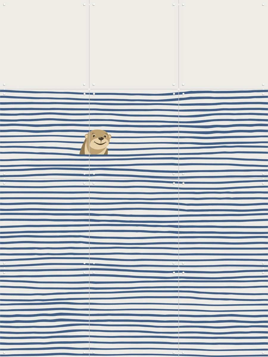 IXXI Otter Pop, Little Dean & Various - 60 x 80 cm - Gratis ophangtool - Grote wanddecoratie en posters - Grafisch Ontwerp, Minimalisme, Illustraties