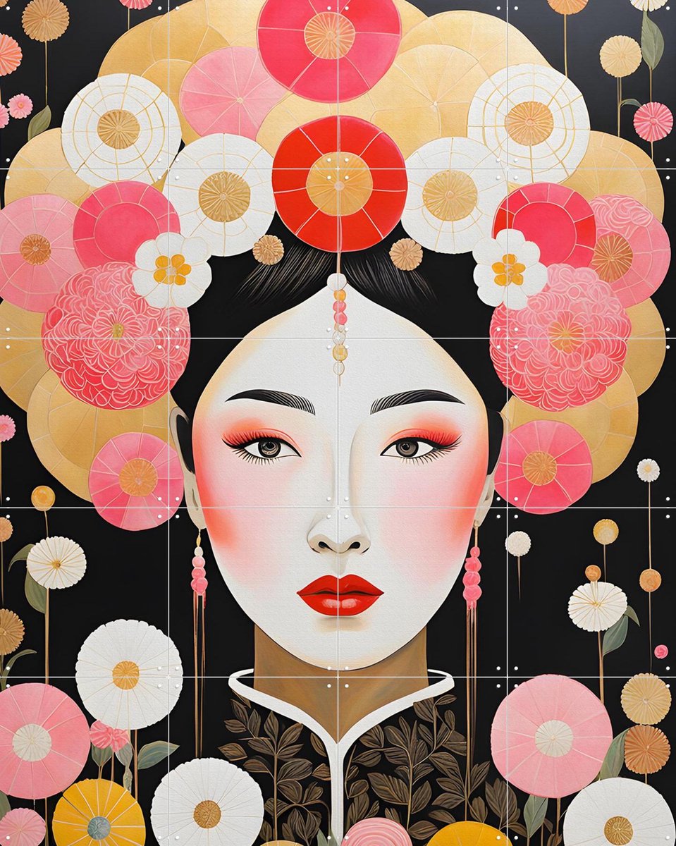 IXXI Misaki, Artclaud - 80 x 100 cm - Gratis ophangtool - Grote wanddecoratie en posters - Gemengde Technieken, Illustraties, Grafisch Ontwerp