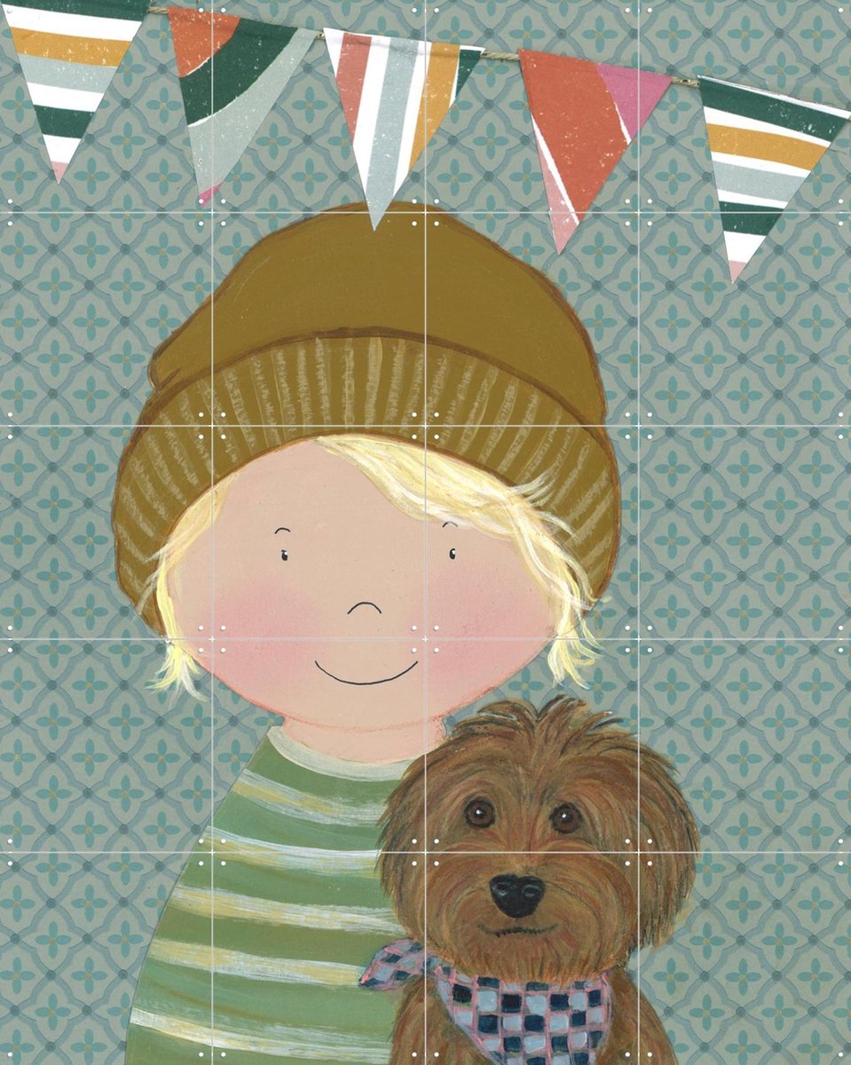 IXXI Dierenvriend, Desirée van Hattem - 80 x 100 cm - Gratis ophangtool - Grote wanddecoratie en posters - Speels, Cartoonesk, Illustraties