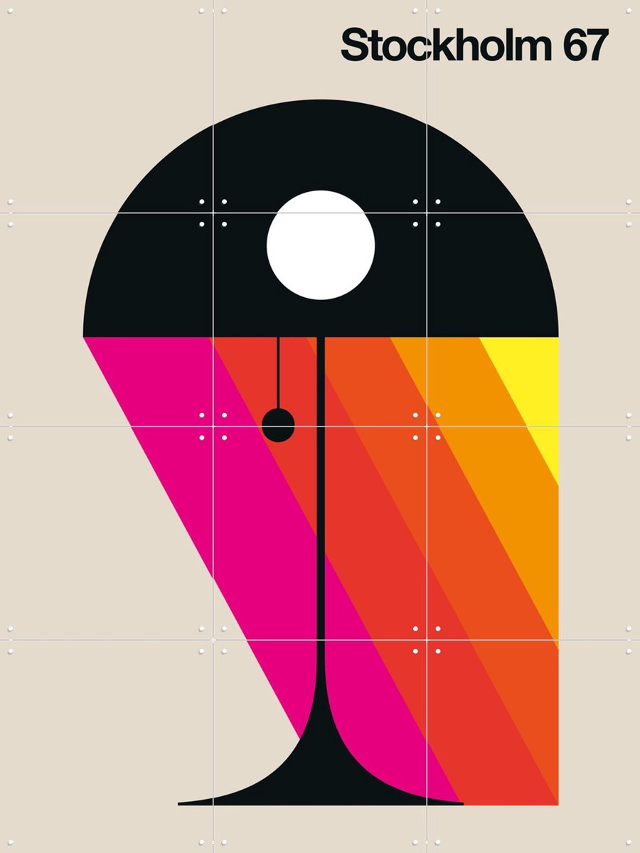 IXXI Stockholm 67, Bo Lundberg - 60 x 80 cm - Gratis ophangtool - Grote wanddecoratie en posters - Geometrische Kunst, Abstract, Illustraties