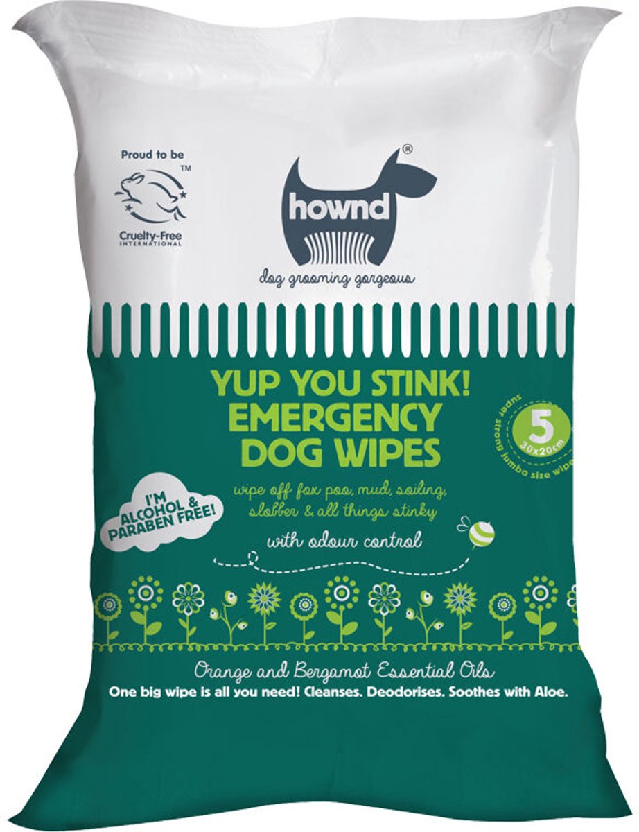 Hownd Yup You Stink! Antibacterial Emergency Dog Wipes - 1 pakje met 5 wipes