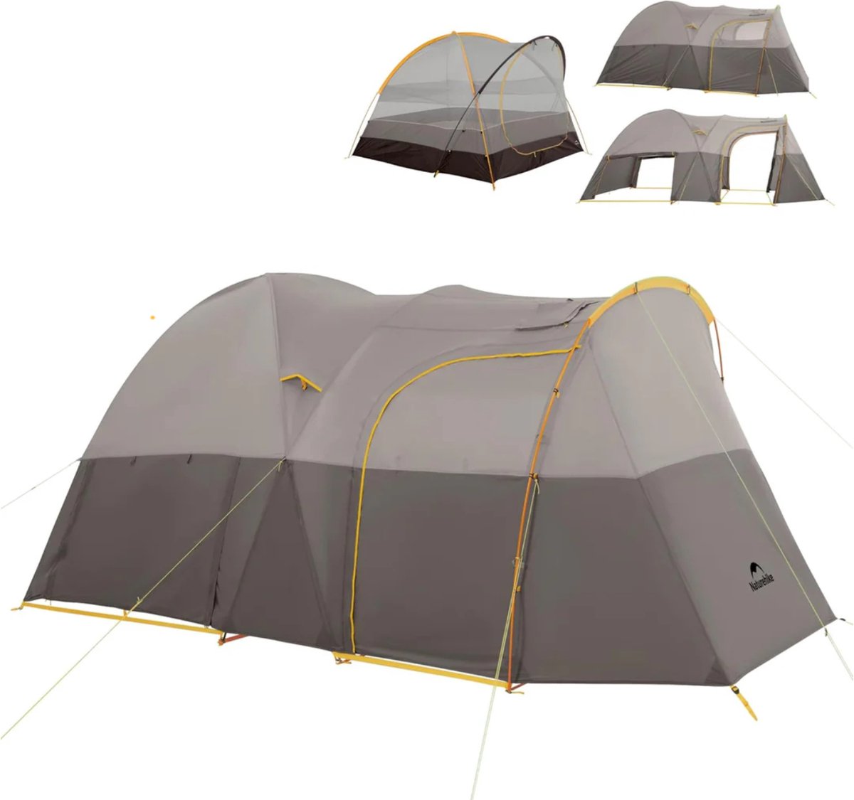 Naturehike KOTA 6 - 6 persoons tent - 75D 3000MM - Waterdicht - 4 seizoenen familietent - Kampeertent - Glamping tent - Hoge koepeltent - Outdoor