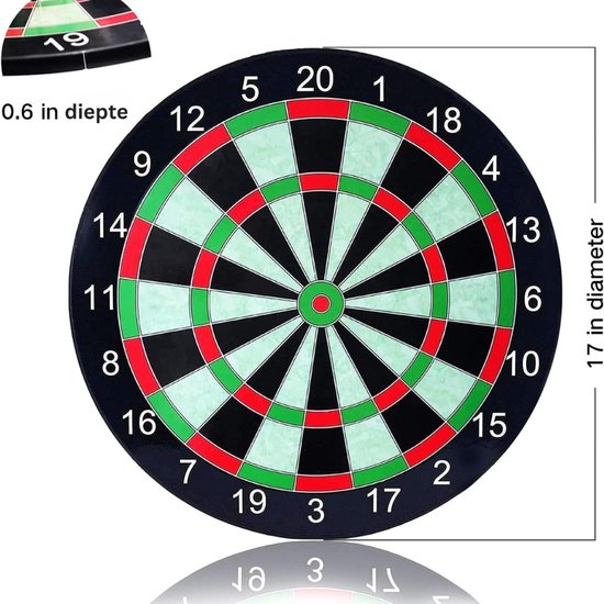 Dartbord Magnetisch - Veilig Dartbord met 6 Dartpijlen - Dubbelzijdig Speelbord voor Kinderen en Volwassenen - Duurzaam Rolbaar Design voor Binnen en Buiten - Compleet Dartspel Set voor Familie en Feestjes van Merkloos — afbeelding 2